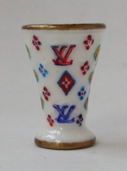 LV Monogram Designer Flared Vase by Christopher Whitford