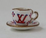 LV Monogram Designer Cup & Saucer by Christopher Whitford