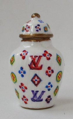 LV Monogram Designer Temple Jar by Christopher Whitford