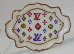 LV Monogram Designer Scolleped Platter by Christopher Whitford