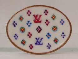 LV Monogram Designer Oval Tray by Christopher Whitford