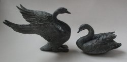 Garden Swan Wings Down "Zinc" by Swan House Garden