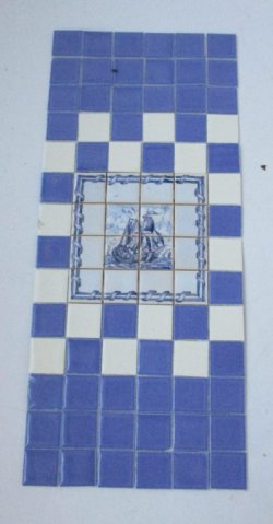 Blue & White Ship #B by Tiny Ceramics