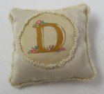 Medelion Monogram "D" Silk Pillow by Maritza Moran