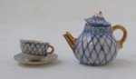 Lomosolv Blue Net Teapot & Coffee Cup by The China Closet