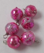 Glass Christmas Ornaments Set of 2 Pink by Maryvonne Herholtz