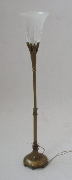 Torchere w/White Shade by Jim Pounder