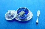 Butter Dish w/Blue Glass Liner by Mike Sparrow