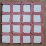 Terracotta & White Stone Tile Floor BNR 48 pieces by Henry Bart Terracotta & White Stone Tile Floor BNR 48 pieces by Henry Bart