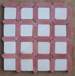 Terracotta & White Stone Tile Floor BNR 48 pieces by Henry Bart