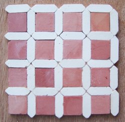 Terracotta & White Stone Tile Floor RNB 48 pieces by Henry Bart Terracotta & White Stone Tile Floor RNB 48 pieces by Henry Bart