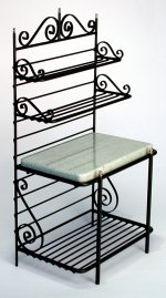 Scroll Black Baker's Rack w/Granet Corian by Jason Getzan Scroll Black Baker's Rack w/Granet Corian by Jason Getzan