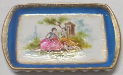 Romantic Limoges Style Rectangle Tray by Christopher Whitford
