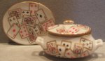 Playing Cards Oval Tureen & Tray by Christopher Whitford