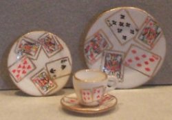 Playing Cards 3pc Place Setting by Christopher Whitford