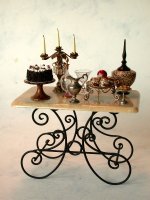 French Pastry Table Black w/ Toupe Corian Top by Jason Getzan