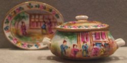 Famille Rose Oval Tureen w/ Tray by Christopher Whitford