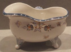 Hand Painted Porcelain Hip Bath Insects/Flowers by Tiny Ceramics