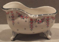 Hand Painted Porcelain Hip Bath Flowers by Tiny Ceramics