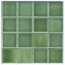 Porcelain Tiles Green set of 100 by Tiny Ceramics