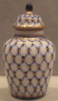 "Lomonosov" Blue Net Temple Jar by Christopher Whitford
