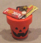 Halloween Candy in Pumpkin Pot by Lorraine Adinolfi