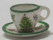 Christmas Tree Cup & Saucer by Christopher Whitford